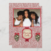 家族のクリスマスの写真 シーズンカード (正面/裏面)