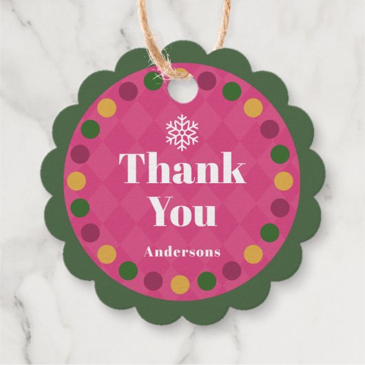 家族のクリスマスの感謝を赤で フェイバータグ (裏面)