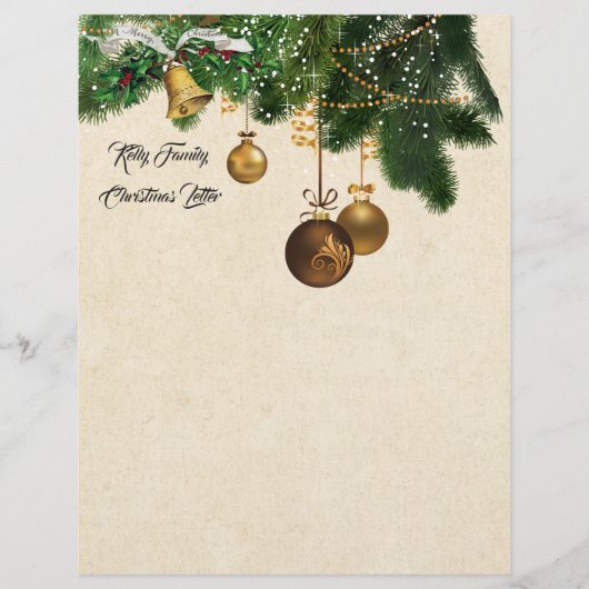家族のクリスマスの手紙レターヘッド筆記用紙 レターヘッド (正面)