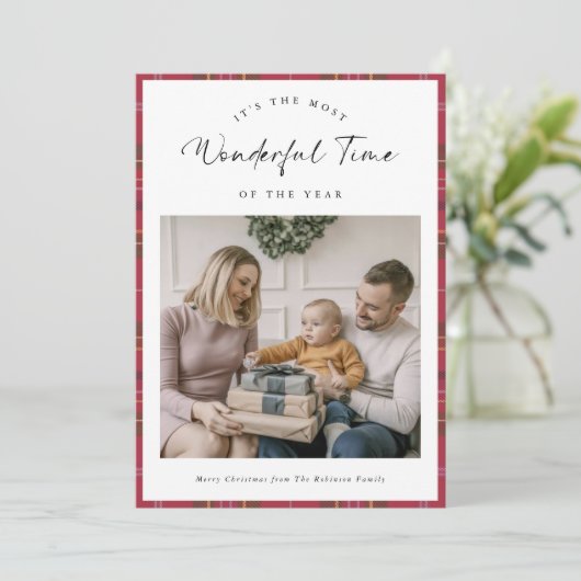 家族のクリスマスの素晴らしい時間を祈る シーズンカード (スタンド正面)