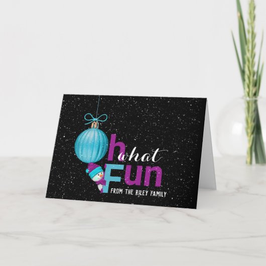 家族のクリスマスの装飾 カード (正面)