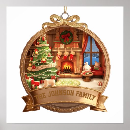 家族のクリスマスの魔法 オーナメント ポスター (正面)
