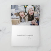 家族のクリスマスウォーターカラーパーソナライズされたのピンツリー シーズンカード (内部)