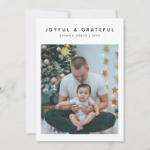 家族のクリスマスエレガントの写真を楽しむ シーズンカード (正面)