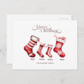 家族のクリスマスカードパーソナライズされたメリークリスマス シーズンポストカード (正面/裏面)