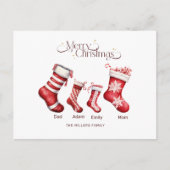 家族のクリスマスカードパーソナライズされたメリークリスマス シーズンポストカード (正面)