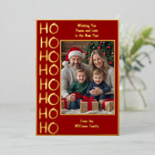 家族のクリスマスカード2枚の写真ホリデイ・ウィッシュ 箔シーズンカード (立ち正面)