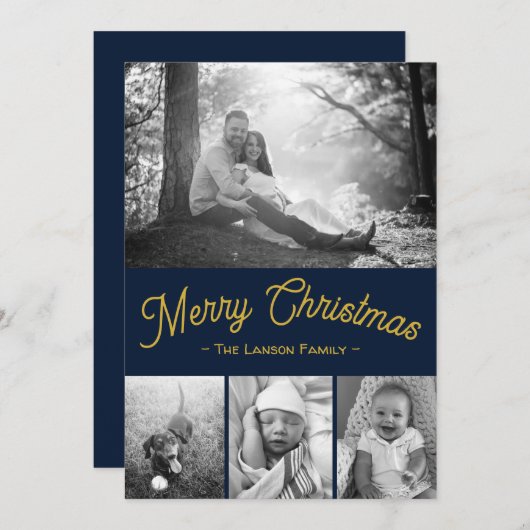 家族のクリスマスカード シーズンカード (正面/裏面)