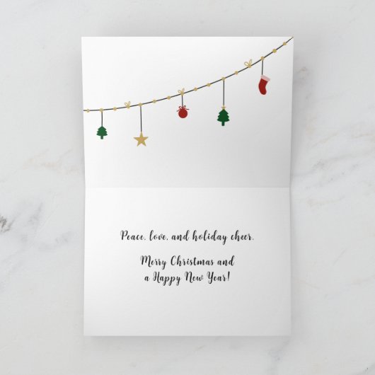 家族のクリスマスカーパーソナライズされたド サンキューカード (内部)