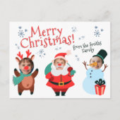 家族のクリスマスカーパーソナライズされたド ポストカード (正面)