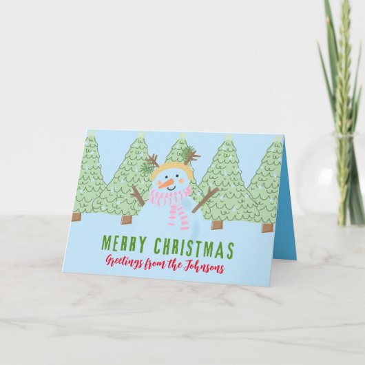 家族のクリスマスカーパーソナライズされたド 案内状 (正面)