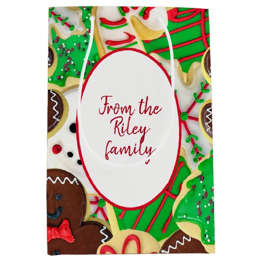 家族のクリスマスシュガー cookies ミディアムペーパーバッグ (正面)
