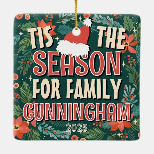 家族のクリスマスシーズン セラミックオーナメント (裏面)