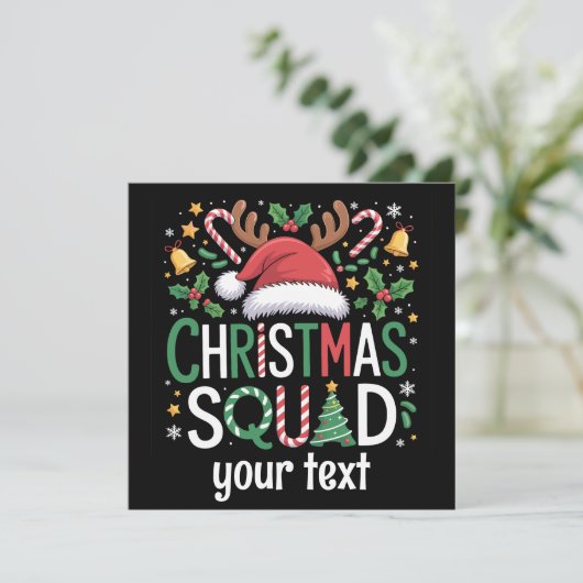 家族のクリスマスチームのパーソナライズされた2025年マッチング シーズンカード (スタンド正面)