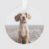 家族のクリスマスツリーのための犬の写真オルナメントギフト オーナメント (正面)