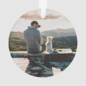 家族のクリスマスツリーのための犬の写真オーナメントギフト オーナメント (裏面)