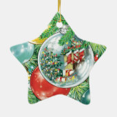 家族のクリスマスツリーの反射の絵画 セラミックオーナメント (裏面)