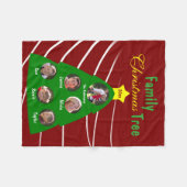 家族のクリスマスツリーの記念品のカスタムの写真 フリースブランケット (正面(横))