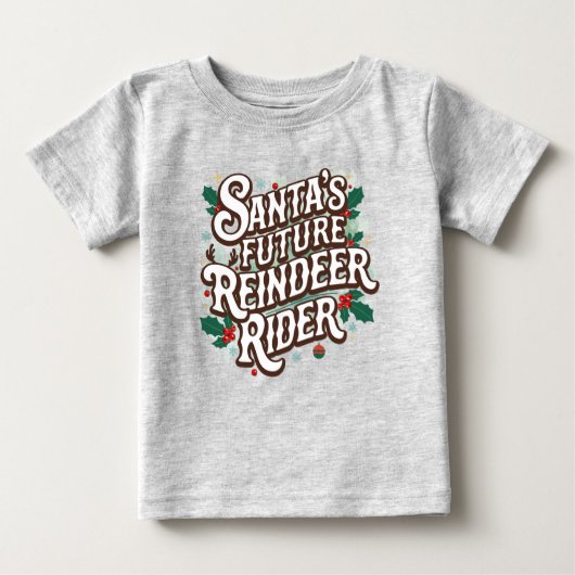 家族のクリスマスティー | トナカイの未来ライダー ベビーTシャツ (正面)
