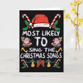 家族のクリスマスパジャマでクリスマストを歌う可能性大 カード (黄色い花)