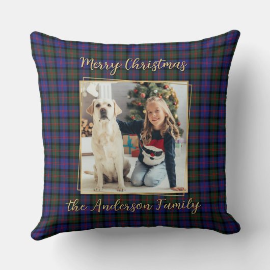 家族のクリスマスパーソナライズされたのプレシンプルイド2写真 クッション (裏面)