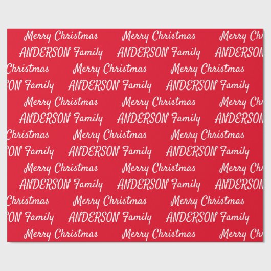 家族のクリスマスパーソナライズされたを作成する ラッピングペーパー (フラット)