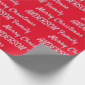 家族のクリスマスパーソナライズされたを作成する ラッピングペーパー (角)