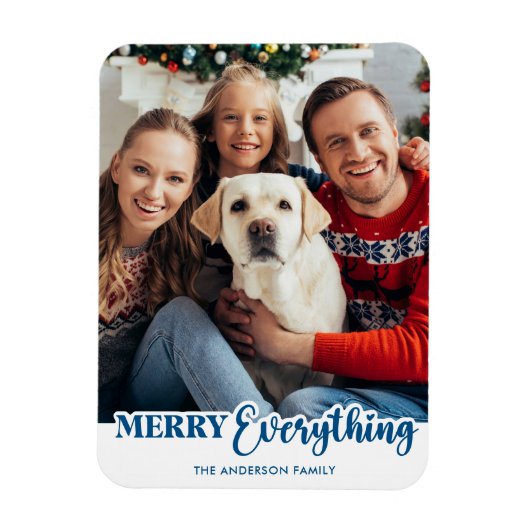 家族のクリスマスパーソナライズされたモダンシンプルの写真 マグネット