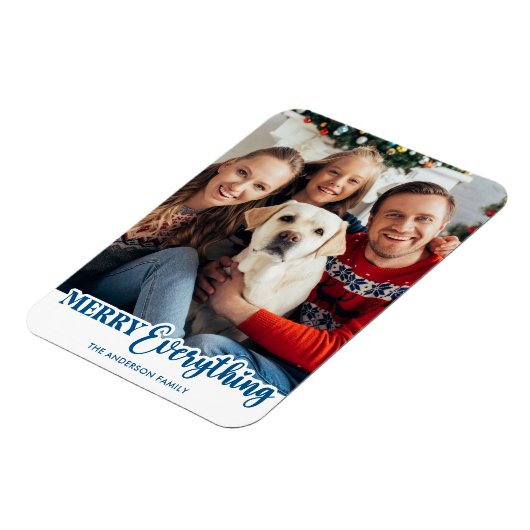 家族のクリスマスパーソナライズされたモダンシンプルの写真 マグネット
