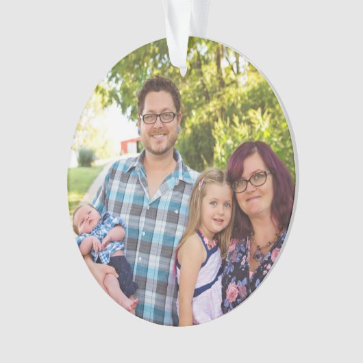 家族のクリスマスパーソナライズされた装飾品 オーナメント (正面)