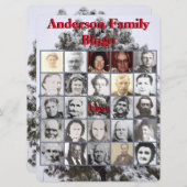 家族のクリスマスパーティー写真ビンゴスノーツリー (正面/裏面)