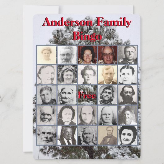 家族のクリスマスパーティー写真ビンゴスノーツリー (正面)