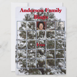 家族のクリスマスパーティー写真ビンゴスノーツリー