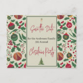 家族のクリスマスパーティー日付の保存 ポストカード (正面)