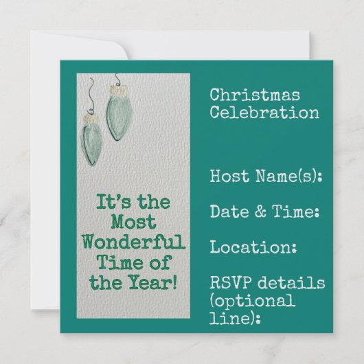 家族のクリスマスパーティー 招待状 (正面)