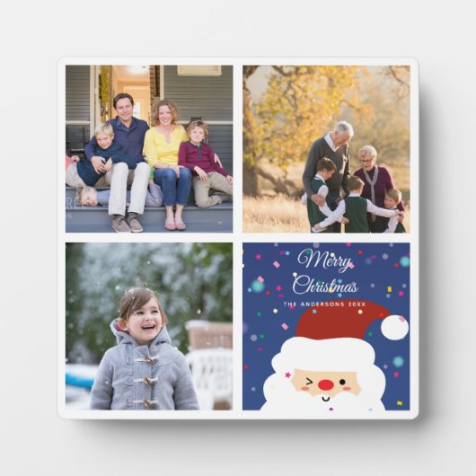 家族のクリスマスフォトコラージュを作成する フォトプラーク (正面)