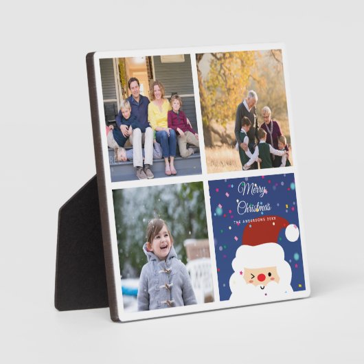 家族のクリスマスフォトコラージュを作成する フォトプラーク (正面)