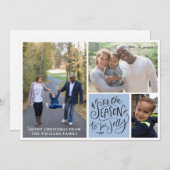 家族のクリスマスフォトコラージュ (正面/裏面)