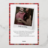 家族のクリスマスフォトスクリプト金ゴールド 箔シーズンカード (裏面)