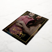 家族のクリスマスフォトスクリプト金ゴールド 箔シーズンカード (回転した状態)