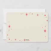 家族のクリスマスフォトスタイリッシュタイポグラフィ赤 シーズンカード (裏面)