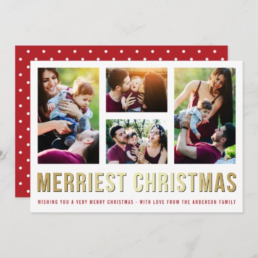 家族のクリスマスフォトホリデーを作成する シーズンカード (正面/裏面)
