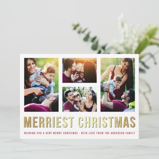 家族のクリスマスフォトホリデーを作成する シーズンカード (スタンド正面)