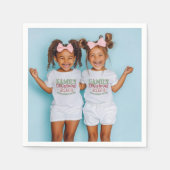 家族のクリスマスフォトホリデー スタンダードカクテルナプキン (正面)