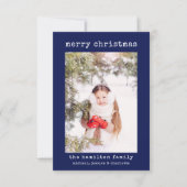 家族のクリスマスフォトミニマリストスタイリッシュカード サンキューカード (正面)