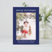 家族のクリスマスフォトミニマリストスタイリッシュカード サンキューカード (スタンド正面)