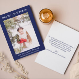 家族のクリスマスフォトミニマリストスタイリッシュカード サンキューカード