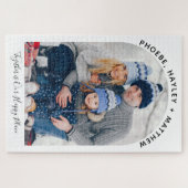 家族のクリスマスフォト一緒に私たちの幸せな場所 ジグソーパズル (横)