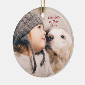 家族のクリスマスフォト セラミックオーナメント (左)