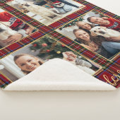 家族のクリスマスプレッドフォトコラージュパーソナライズされた(Christmas Plaid Pho シェルパブランケット (3/4)